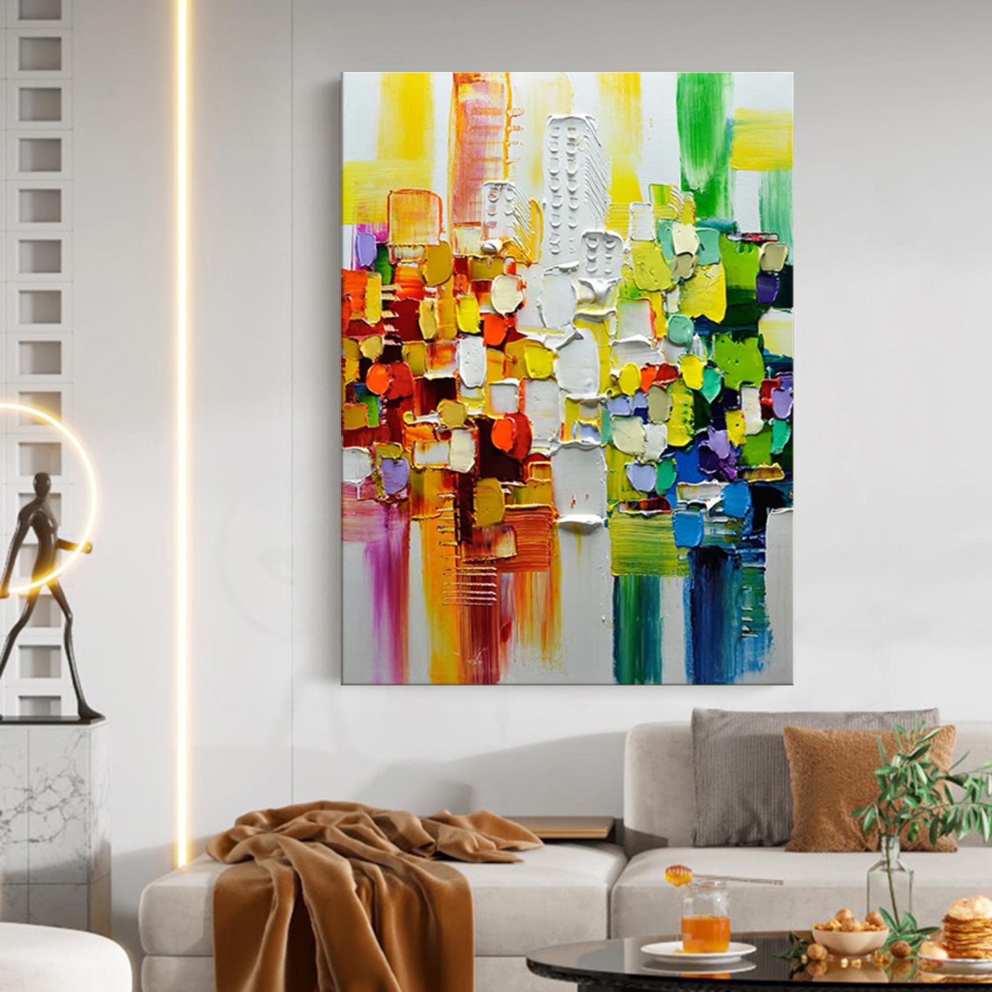 Color Oil Paintings Palette Knife Abstract Painting Abstract Knife Canvas Art Color Texture Wall Art