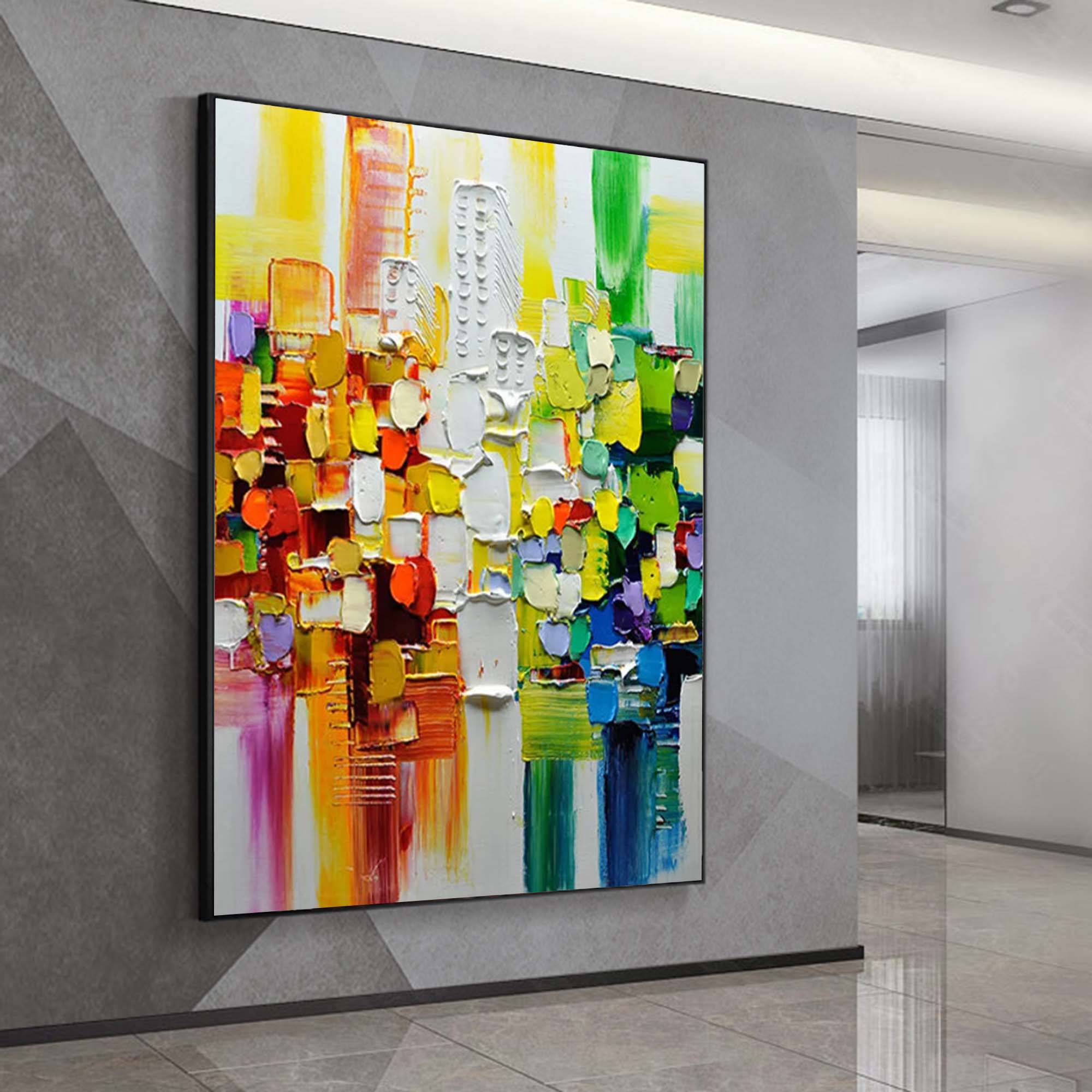 Color Oil Paintings Palette Knife Abstract Painting Abstract Knife Canvas Art Color Texture Wall Art