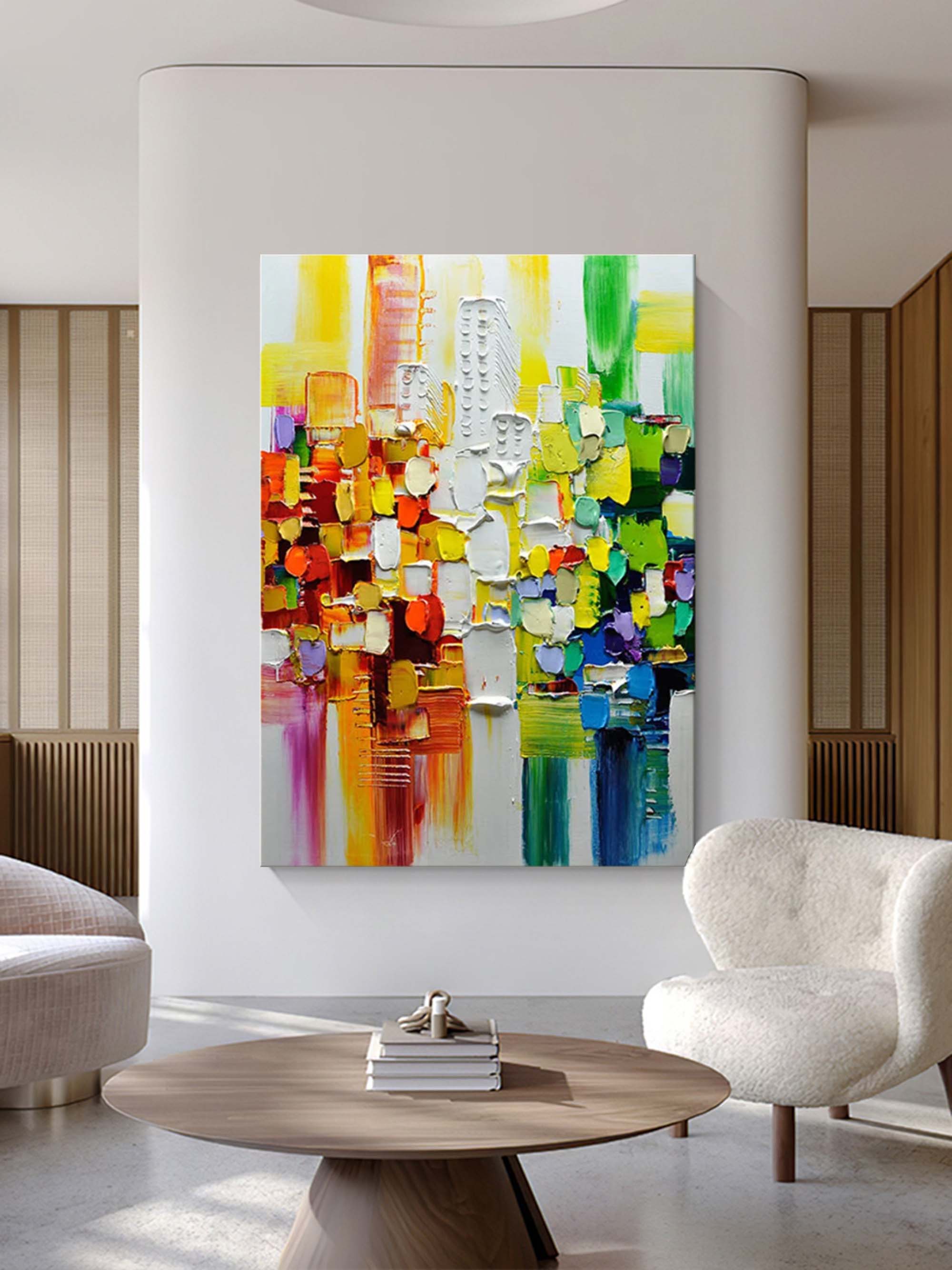Color Oil Paintings Palette Knife Abstract Painting Abstract Knife Canvas Art Color Texture Wall Art