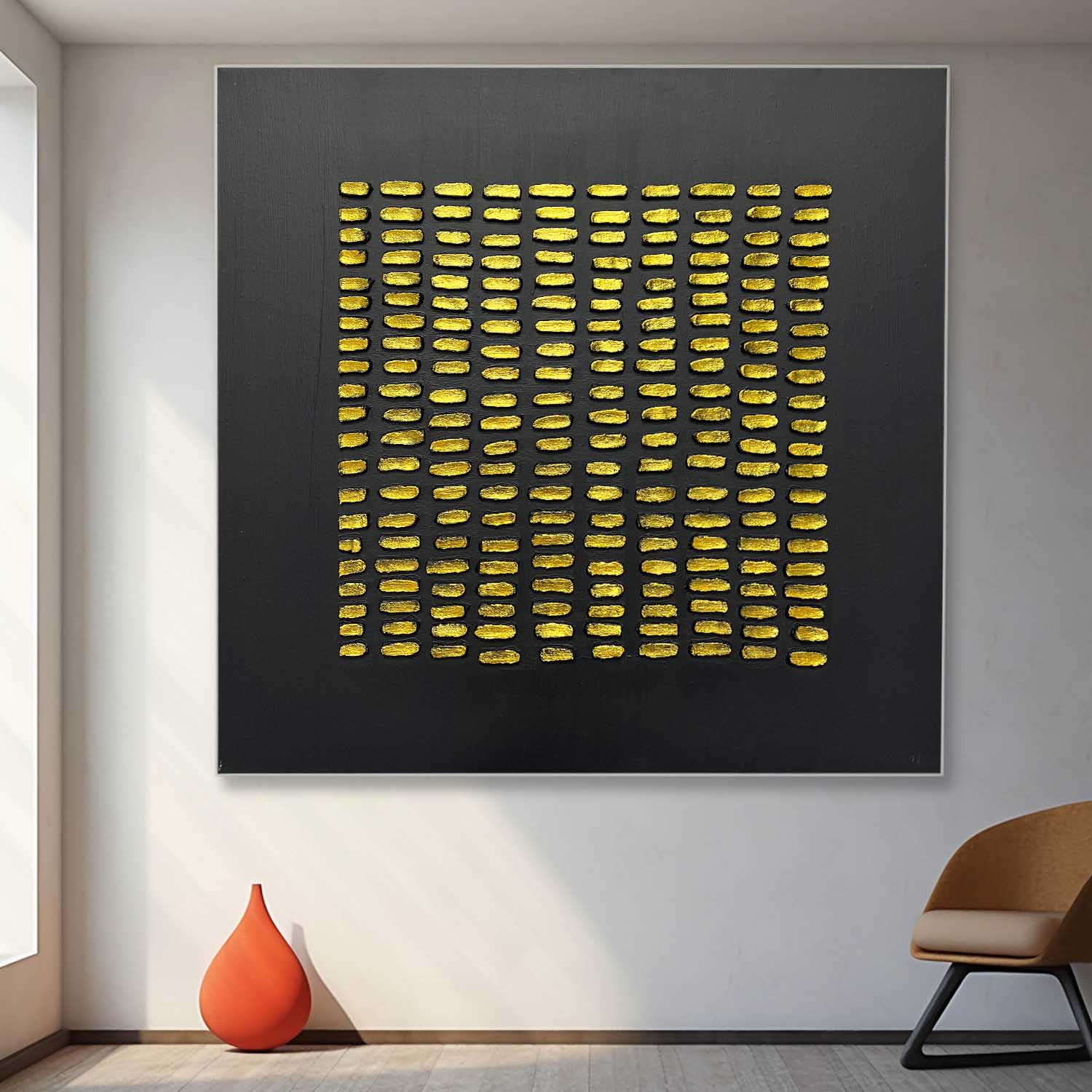 Large Black and Gold Abstract Textured Painting Black and Gold Abstract Art for Sale Black and Gold Minimalist Canvas Wall Art