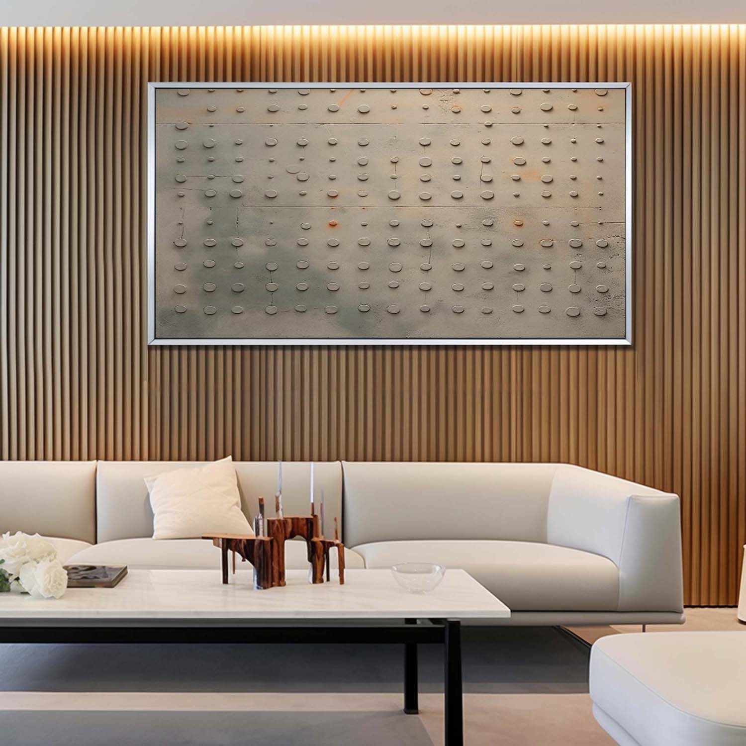 Large Brown Textured Abstract Canvas Wall Art Brown Minimalist Textured Painting Brown Abstract Art for Sale