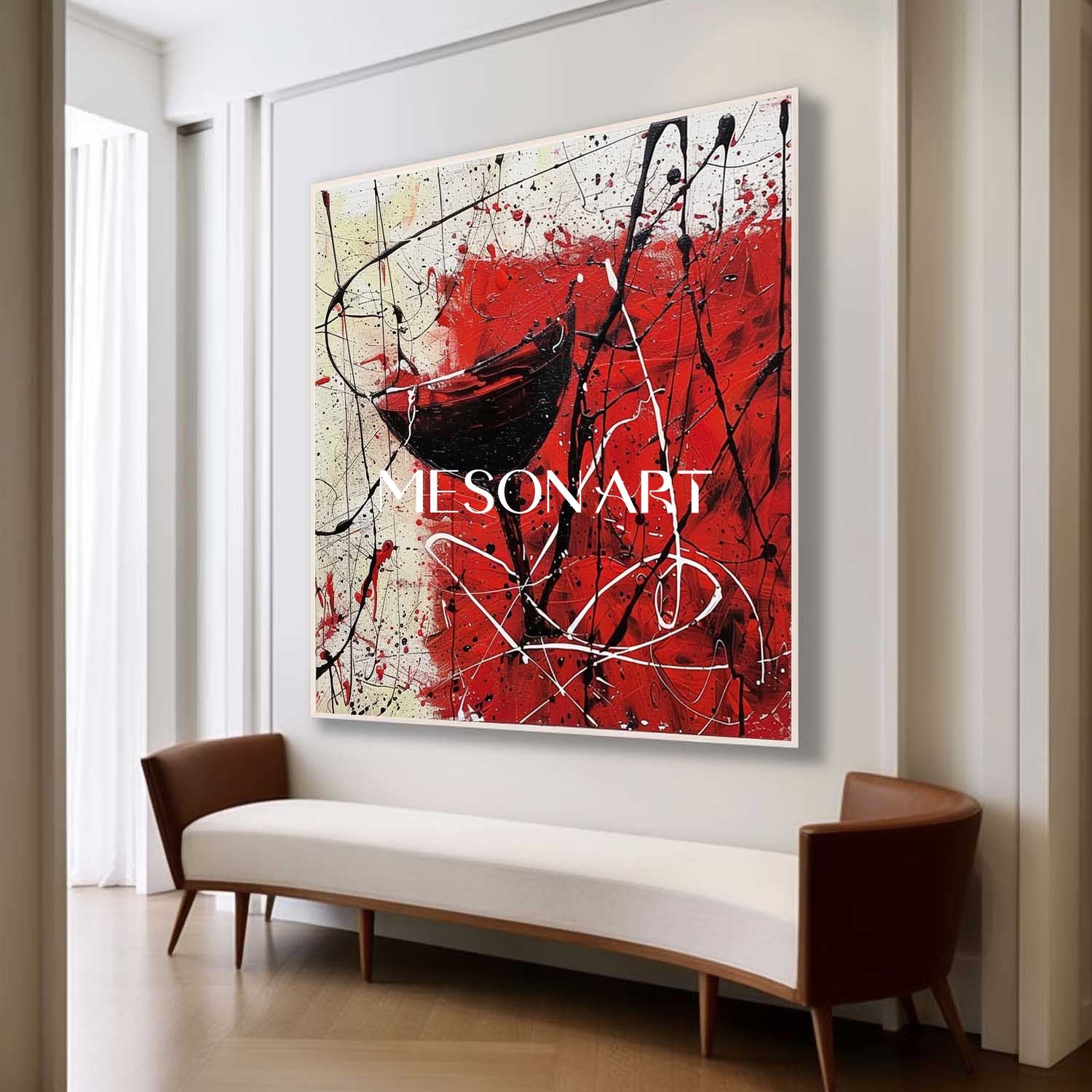 Red Wine Glass Abstract Canvas Art for Sale Winery Wall Art Decor Red Wine Abstract Painting