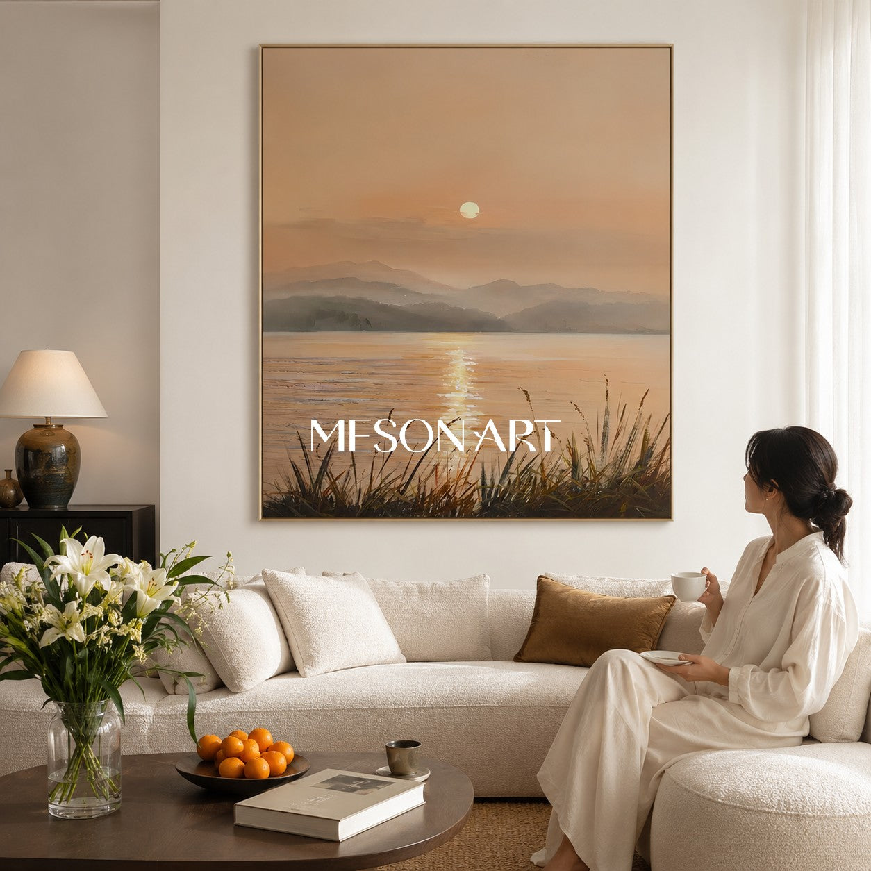 Sunrise Oil Painting Large Landscape Art Large Landscape Wall Art Landscape Painting on Canvas