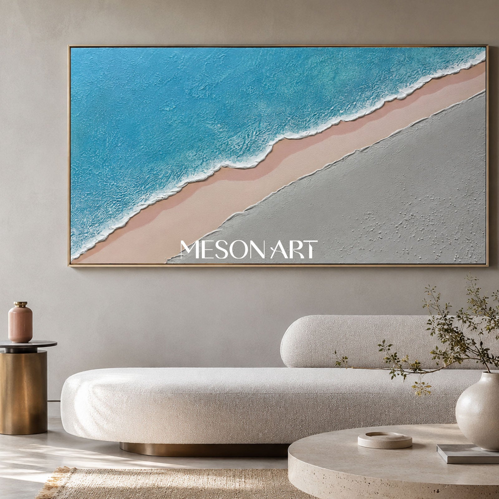 Large Blue ocean 3D Paintings Large Blue ocean Texture Wall Art Large Blue ocean Minimalist Painting