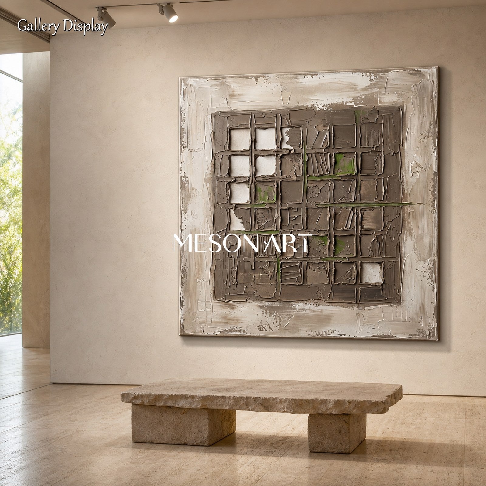 Wabi-Sabi Textured Abstract Art With Earthy Tones For Modern Living Room Decor