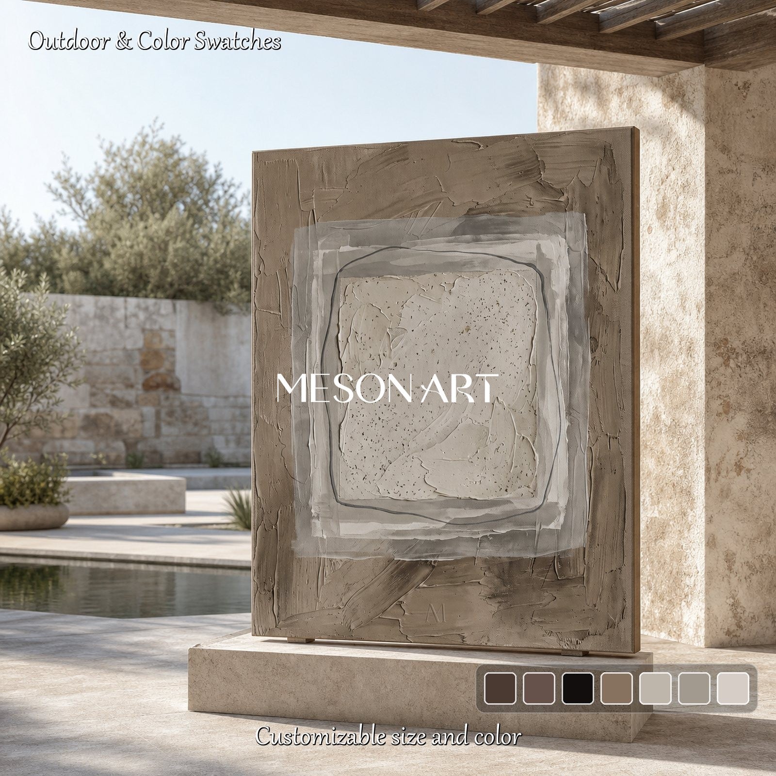Minimalist Abstract Painting With Textured Relief For Modern Living Room Decor