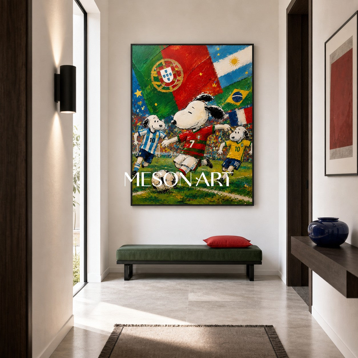 Snoopy World Cup Soccer Painting Vibrant Graffiti Style Art For Kids Room