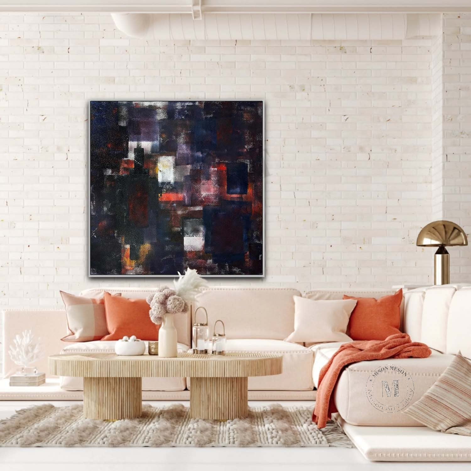 Dark Blue Minimalist Abstract Art Dark Blue Textured Paintings for Sale Wabi Sabi Wall Art