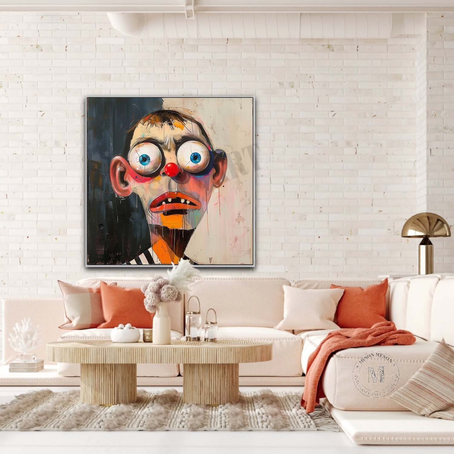 Modern Cool Portrait Abstract Canvas Art Male Pop Portrait Painting Male Portrait Art for Sale