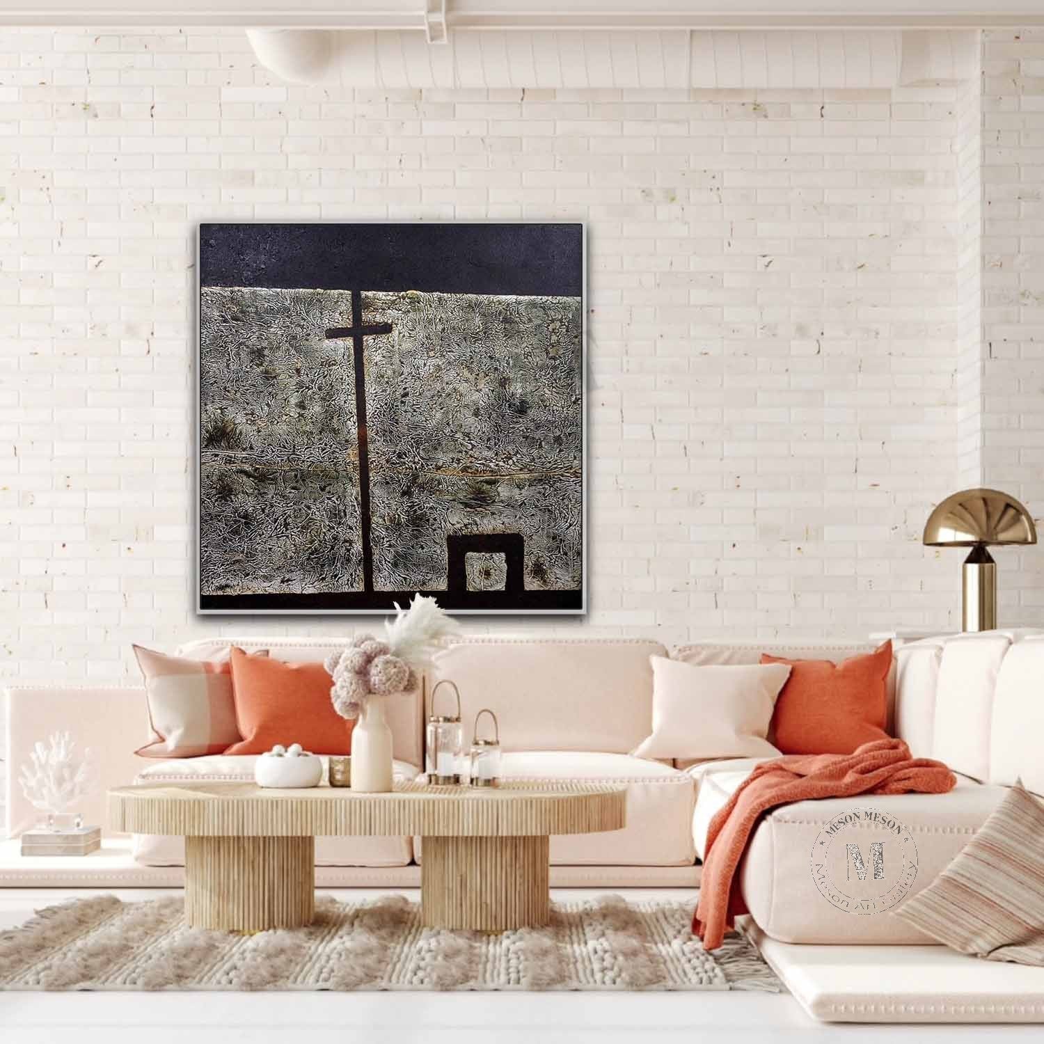 Black and White Textured Paintings for Sale Black and White Minimalist Abstract Canvas Wall Art