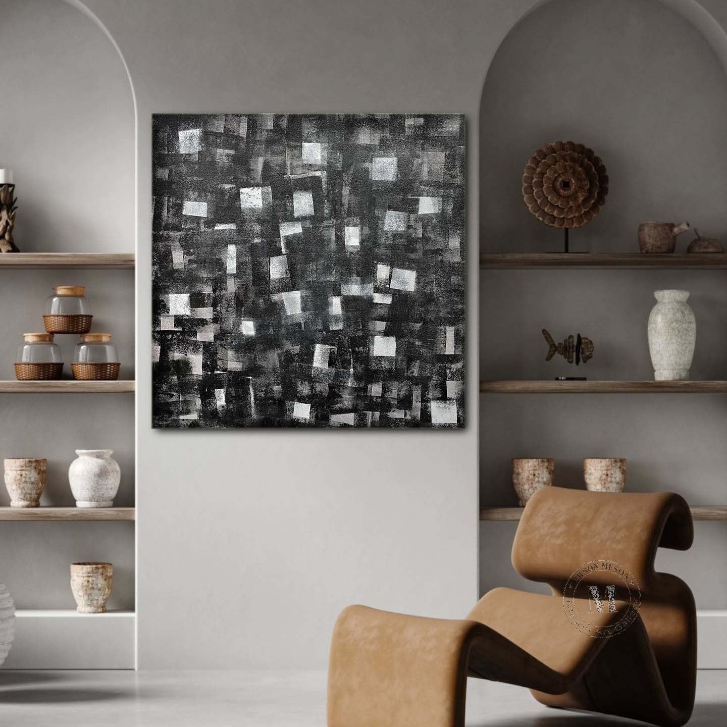 Gray and White Abstract Art for Sale Gray and White Abstract Wall Art Decoration Painting Minimalist Painting