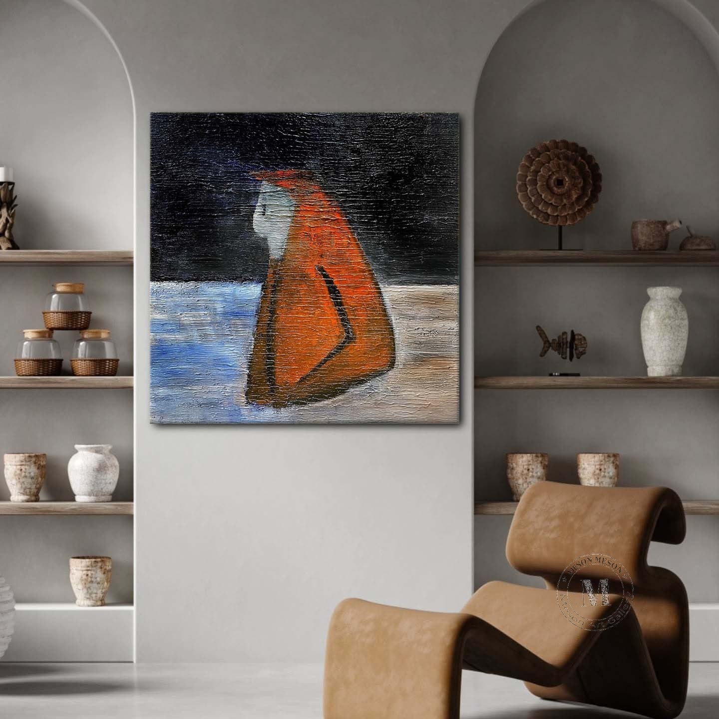 Black and Red Minimalist Abstract Art Black and Red Textured Paintings for Sale Wabi-Sabi Wall Art