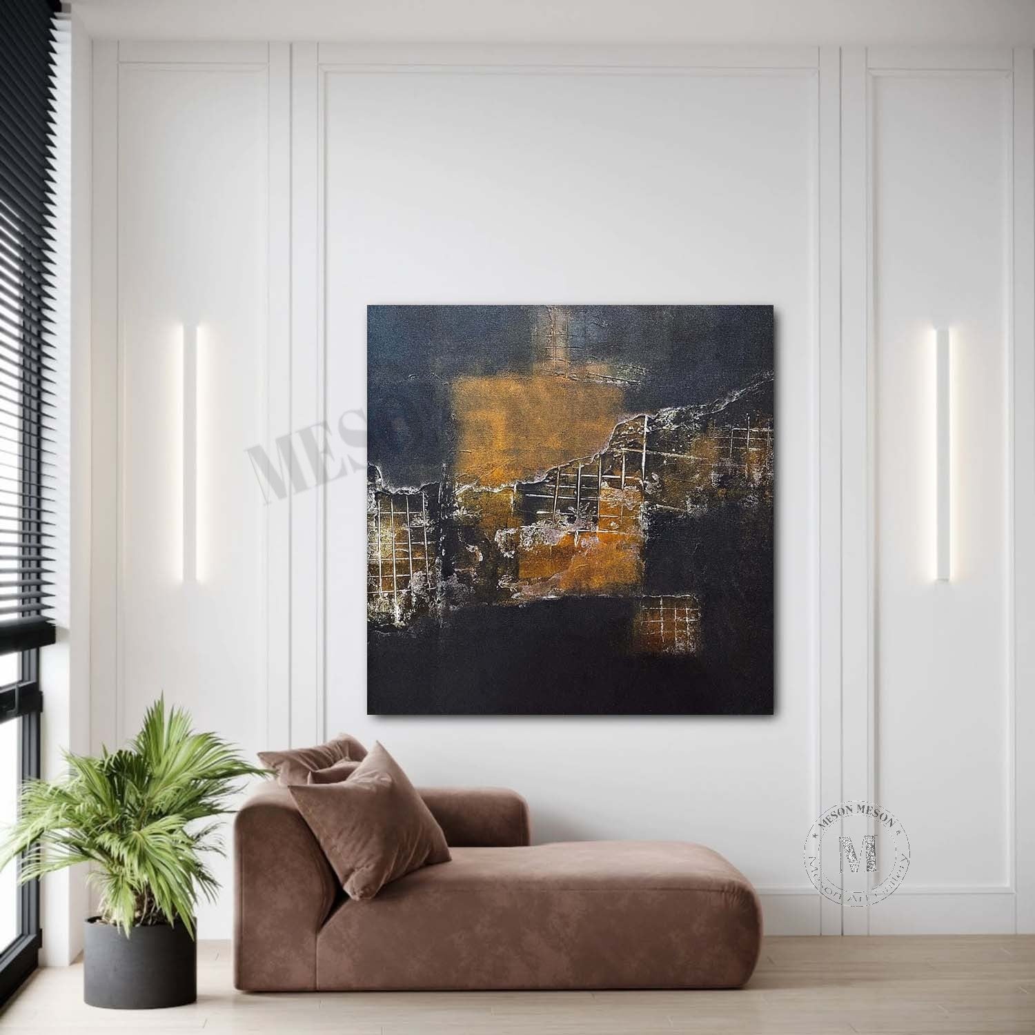Black and Earth Tone Minimalist Abstract Art Black and Brown Textured Paintings for Sale Wabi Sabi Wall Art