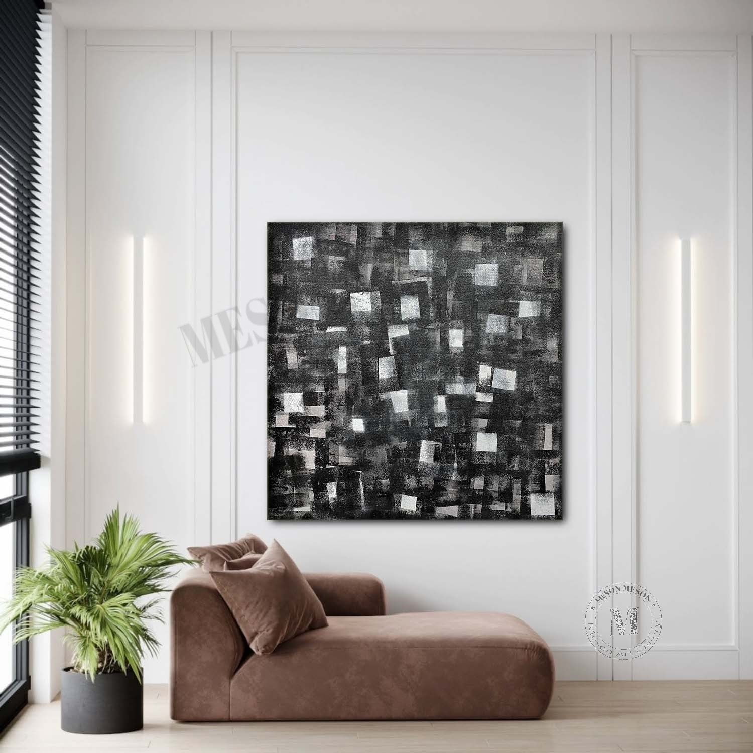 Gray and White Abstract Art for Sale Gray and White Abstract Wall Art Decoration Painting Minimalist Painting