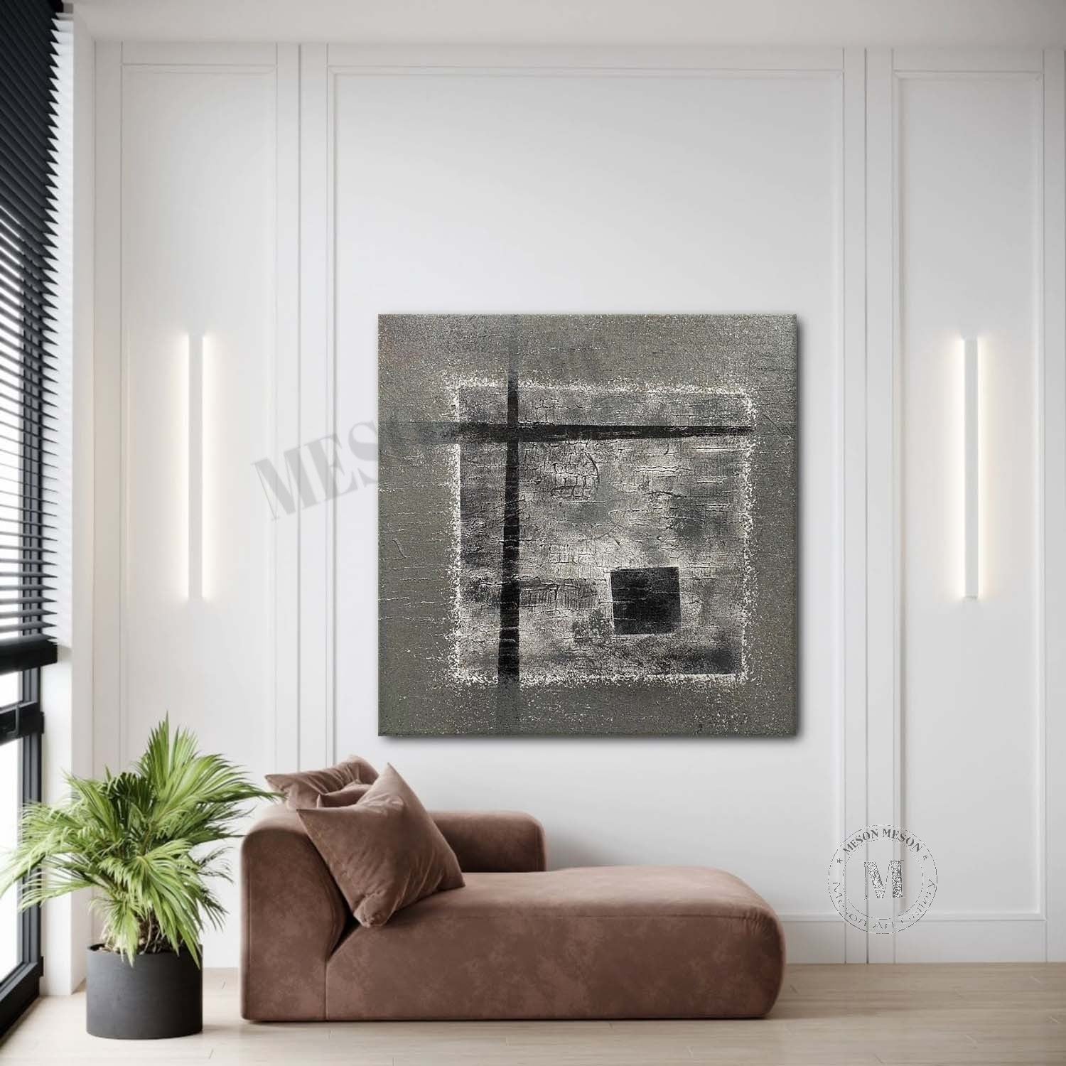 Dark Gray Abstract Art for Sale Dark Gray Abstract Wall Art Decoration Dark Gray Minimalist Painting