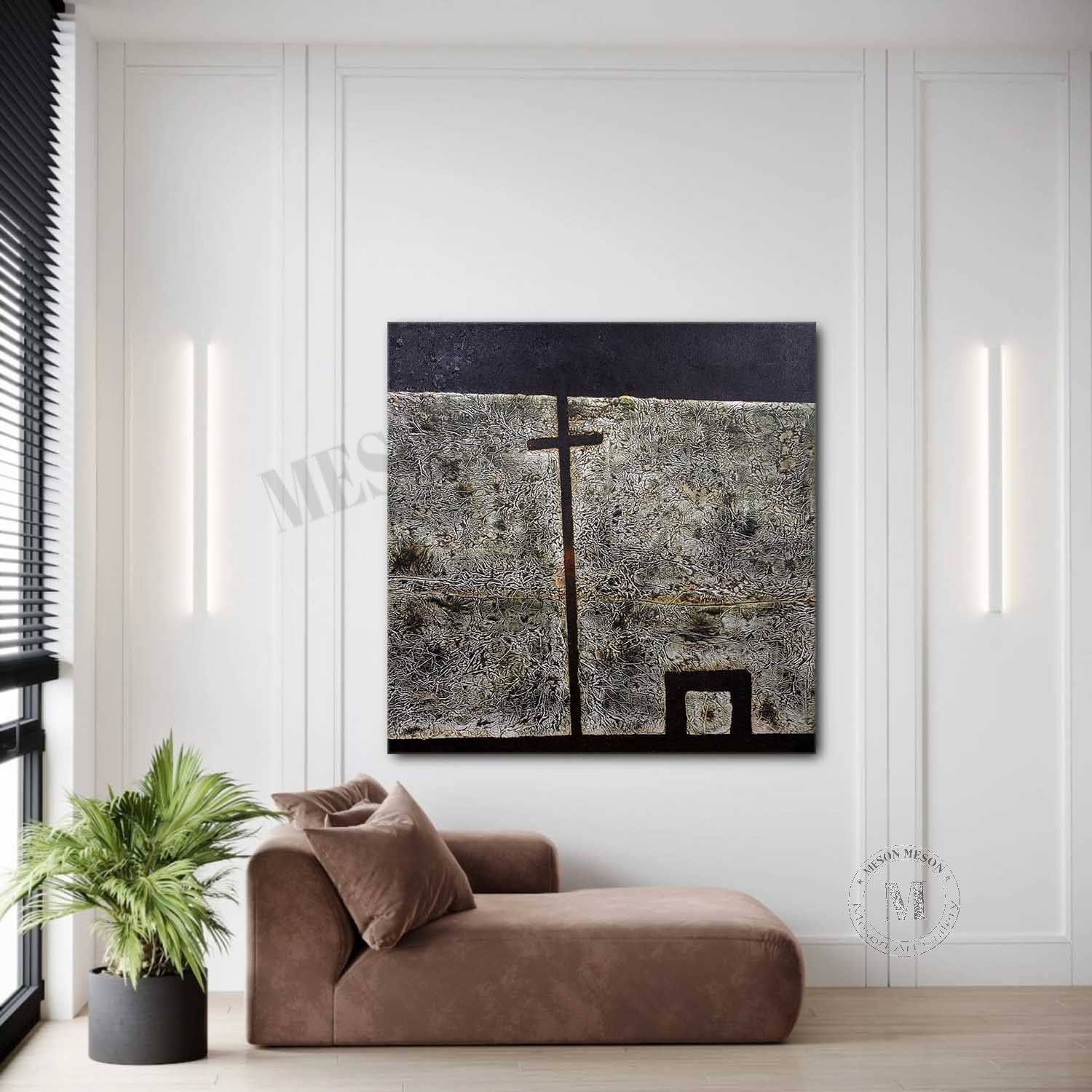Black and White Textured Paintings for Sale Black and White Minimalist Abstract Canvas Wall Art