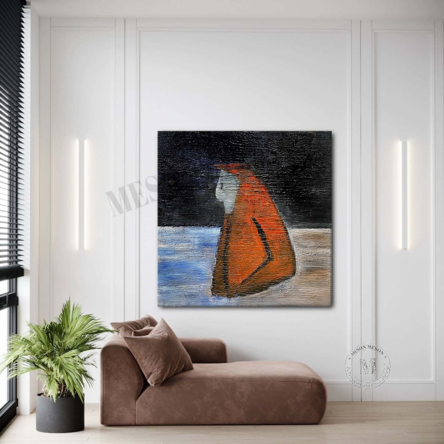 Black and Red Minimalist Abstract Art Black and Red Textured Paintings for Sale Wabi-Sabi Wall Art