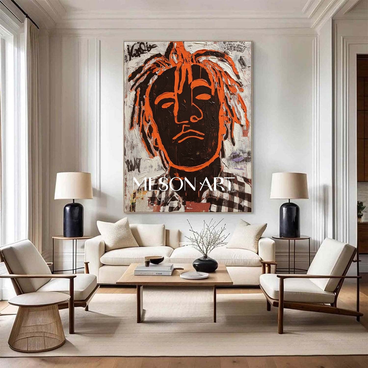 Bold Neo-Street Expressionist Portrait Painting Street Art Pop Canvas