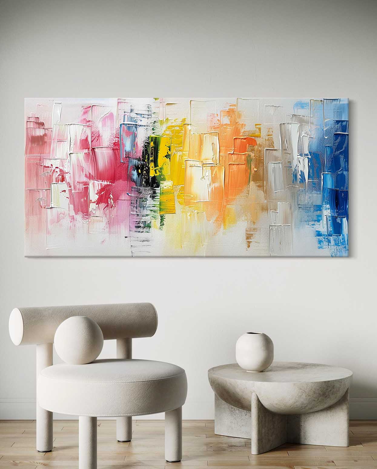 Large colorful abstract texture painting Colorful urban texture canvas wall art decoration