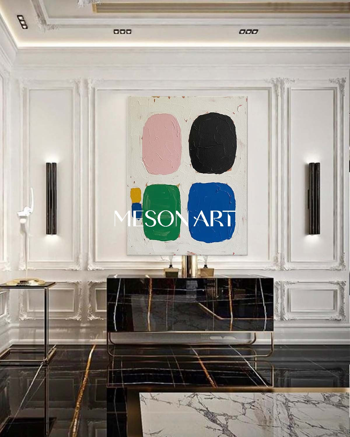 Modern Abstract Canvas Minimalist Colorful Painting Hallway On Sale