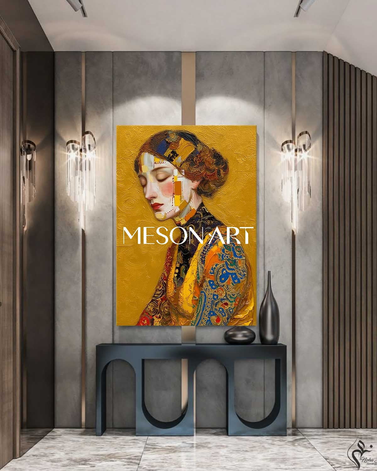 Large Contemporary Abstract Textured Framed Canvas Living Room On Sale