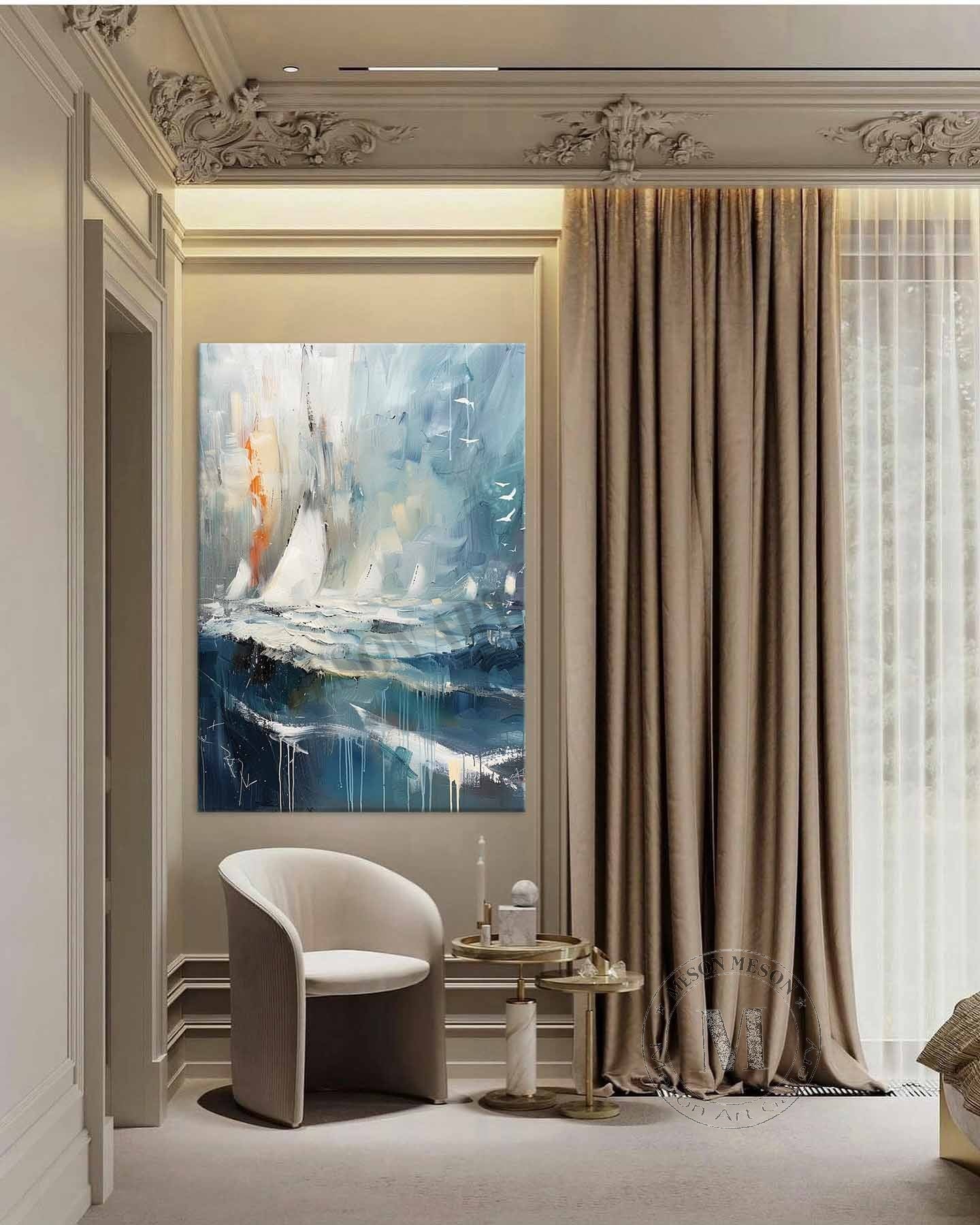 Sailing boats on the sea canvas art for sale Sailing boats on the sea landscape wall art decoration