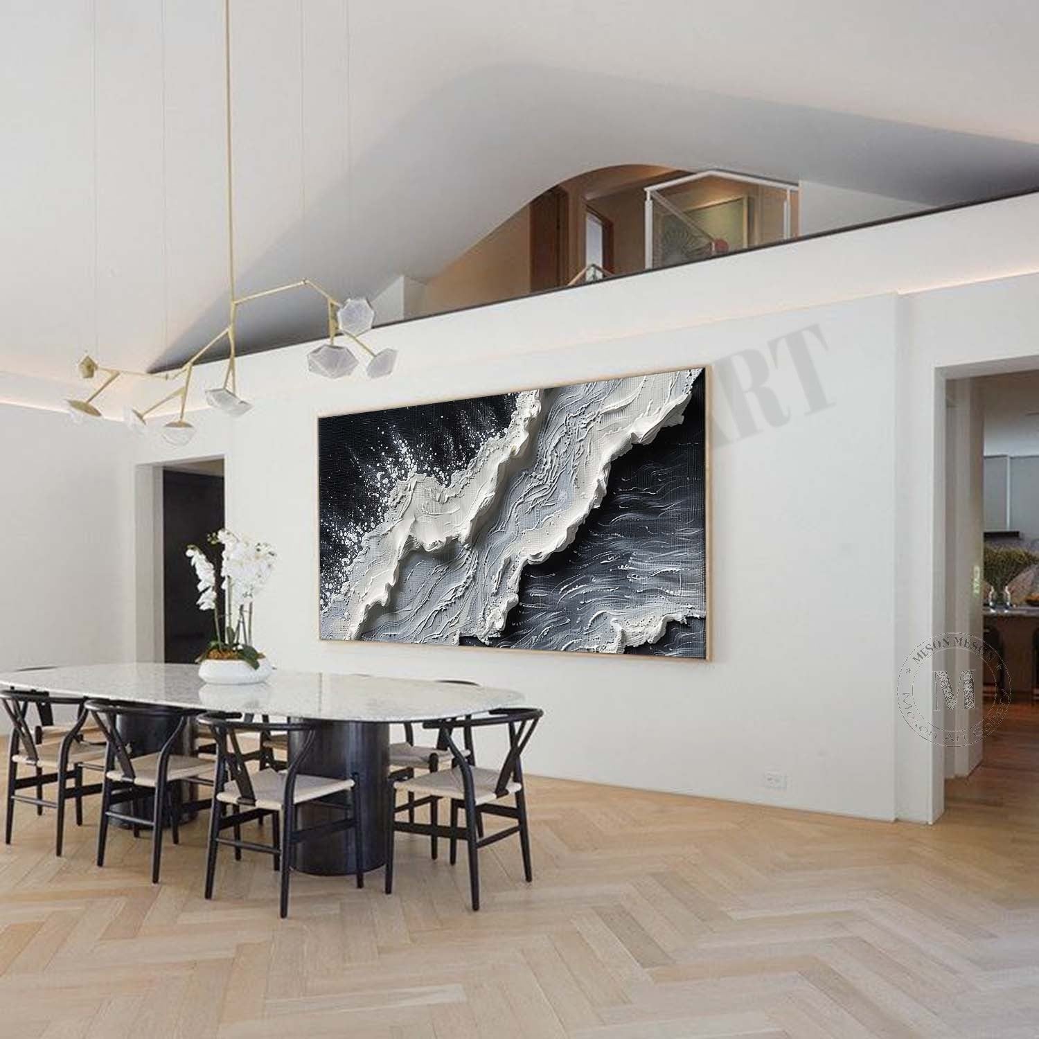 Buy Large 3D Black and White Wave Beach Landscape Canvas Wall Art Paintings at the best price only at Mesonart in the USA. Decorate your house with our best masterpiece wall art paintings.free shipping