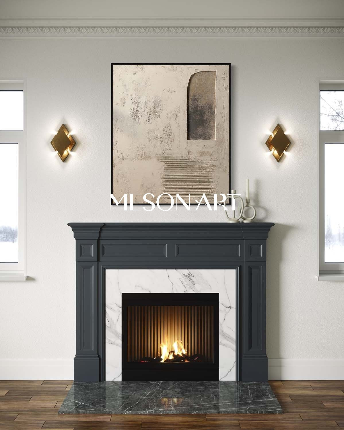 Large 3D Sand Wall Art Decoration Sand Texture Painting Sand Abstract Canvas Art