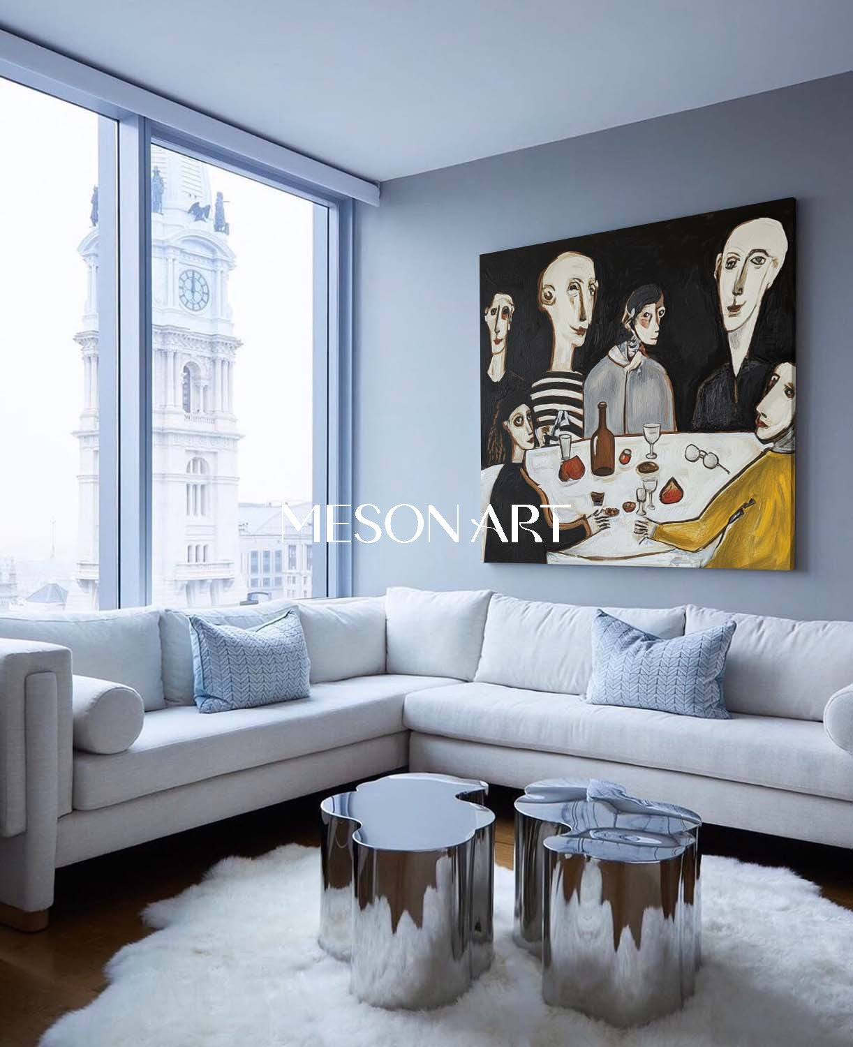 Modern Expressionist Ar Oil Painting Dining Room Wall Art Big Canvas