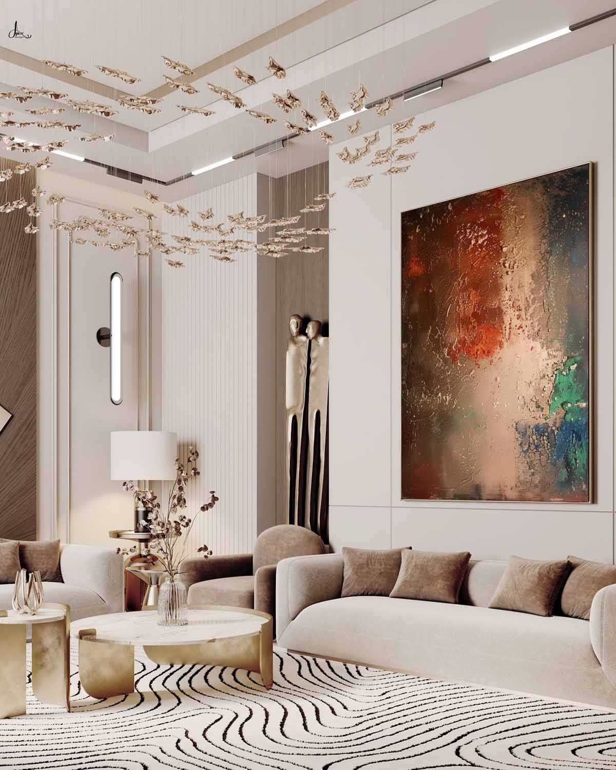 Large Gold Textured Abstract Art Wabi-Sabi Wall Art Decor Gold Abstract Minimalist Oil Painting On Canvas