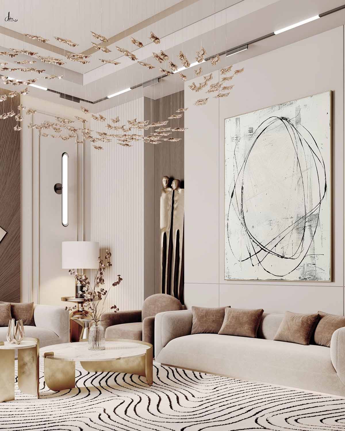 Large White Abstract Canvas Wall Art White Abstract Oil Painting Contemporary Minimalist White Wall Art Decor