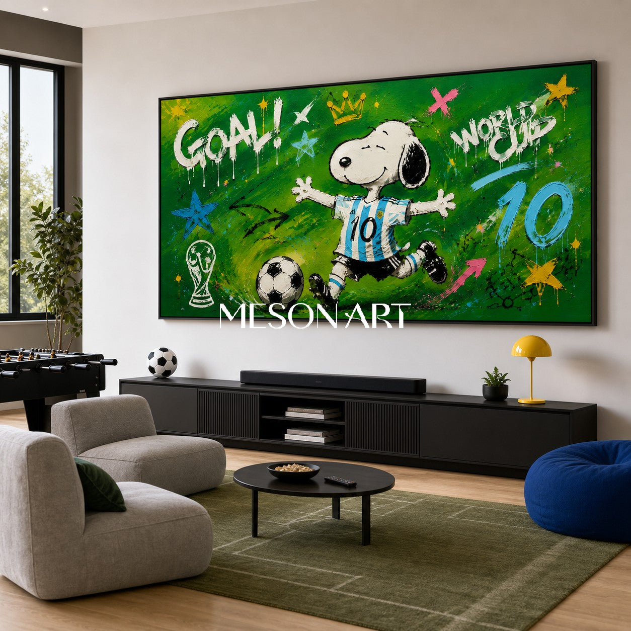 Snoopy World Cup Graffiti Art For Kids Room And Living Space Decor