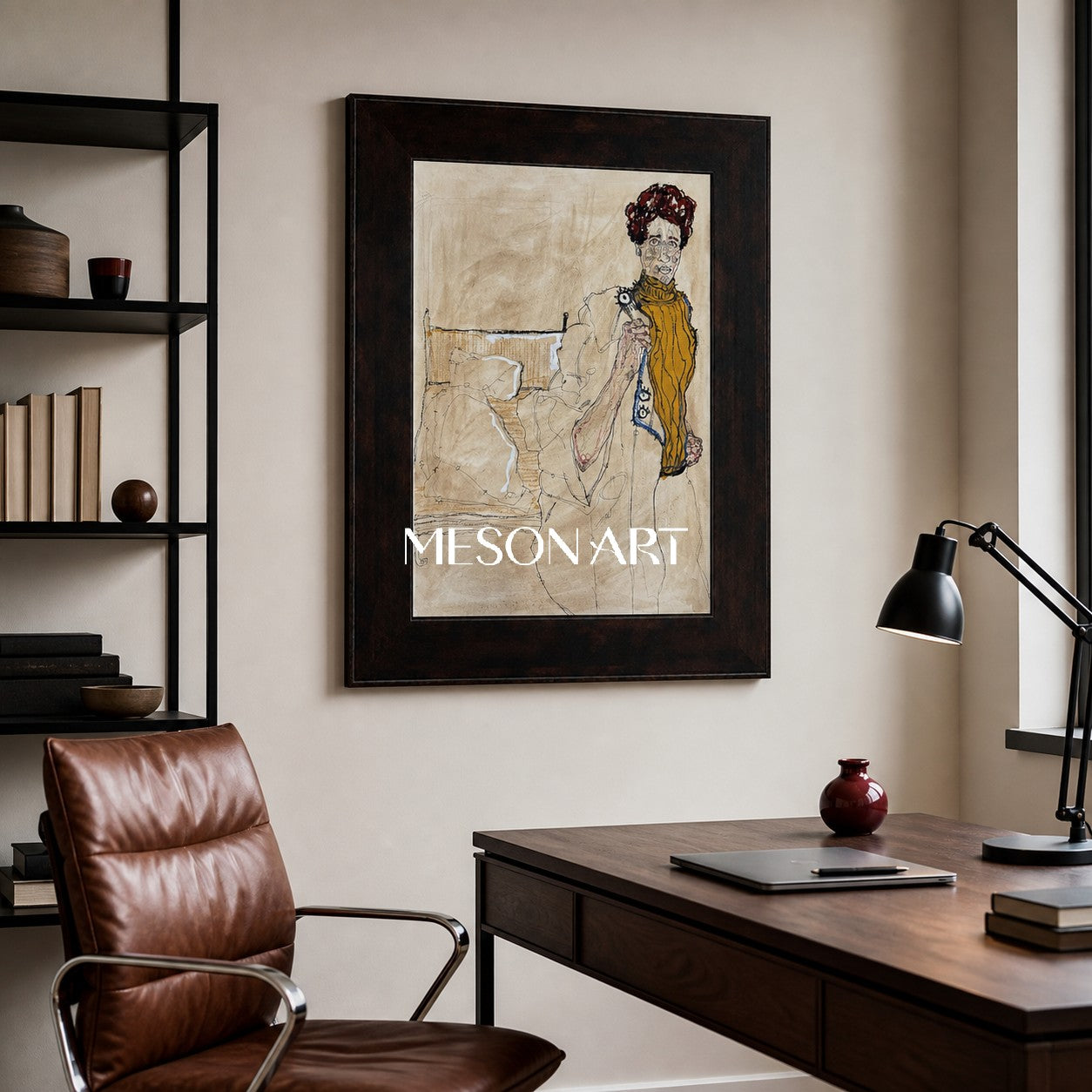Brown And Gold Expressionist Art Rectangular Gallery Wall Decor Original Artist Hand Painted By Mesonart