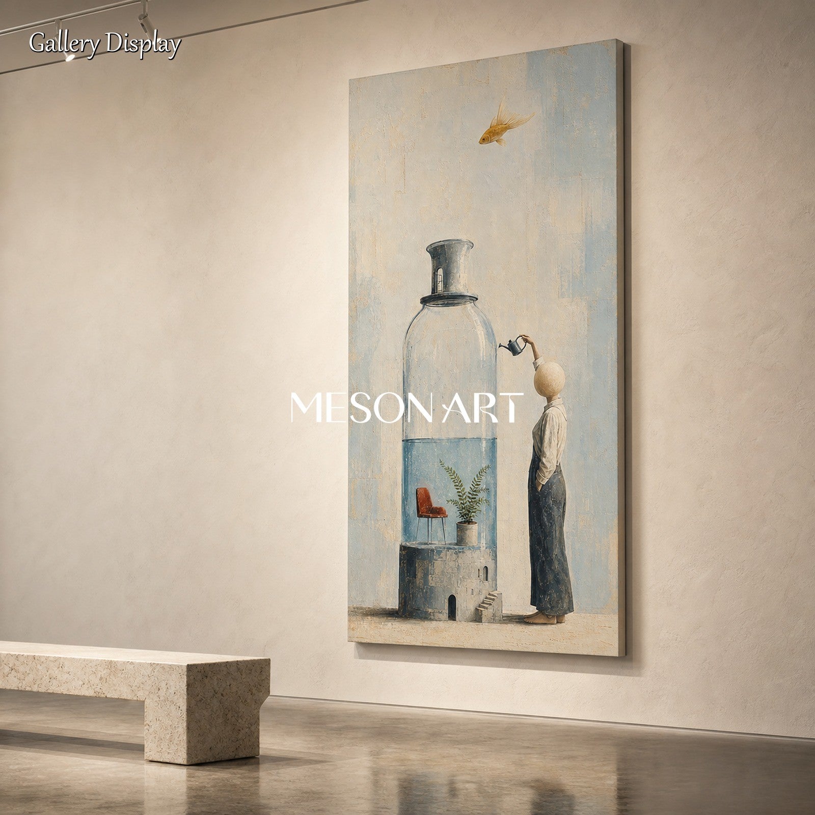 Surrealist Art Painting With Dreamlike Symbols For Modern Living Room Decor