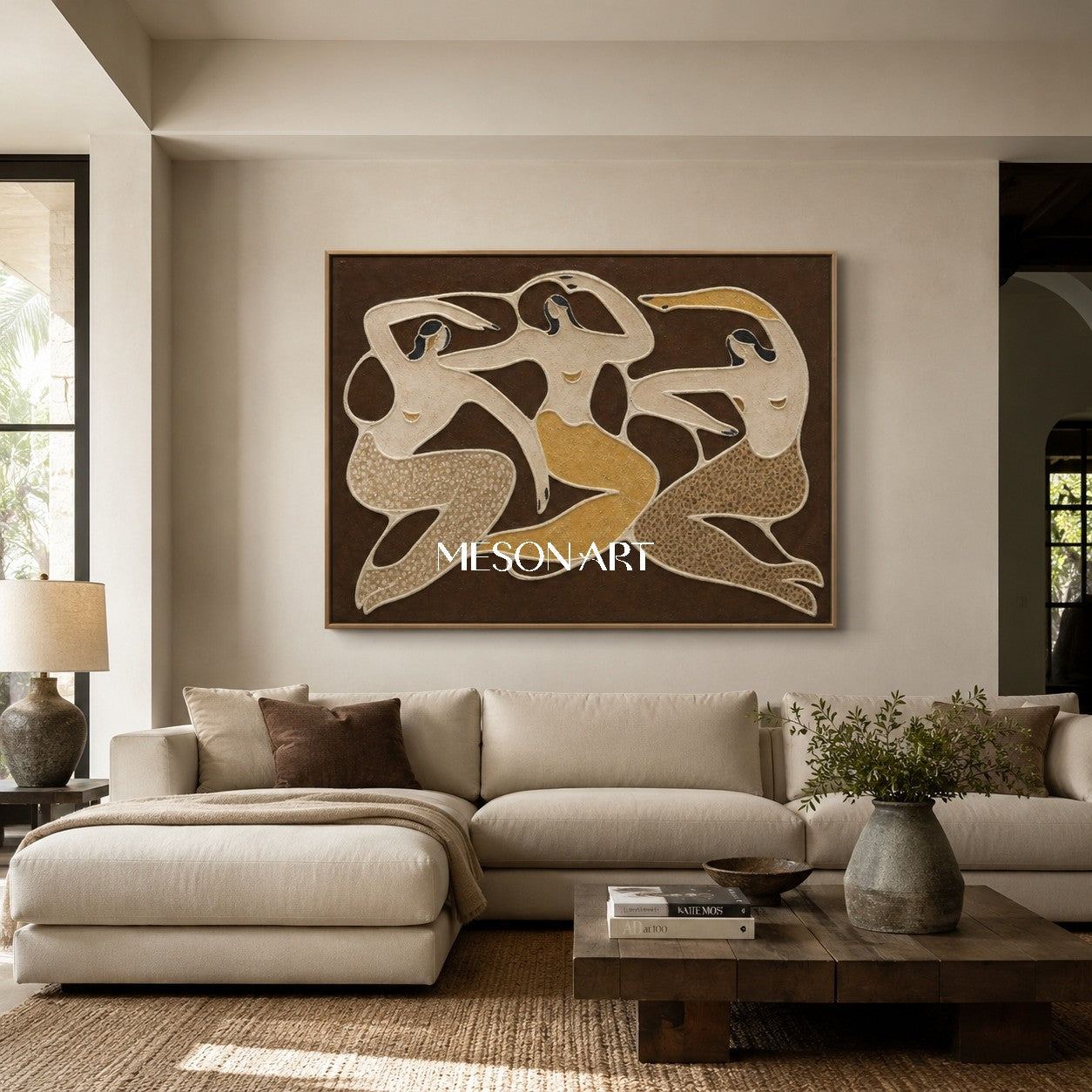 Abstract Figurative Art With Earth Tones For Contemporary Home Decor