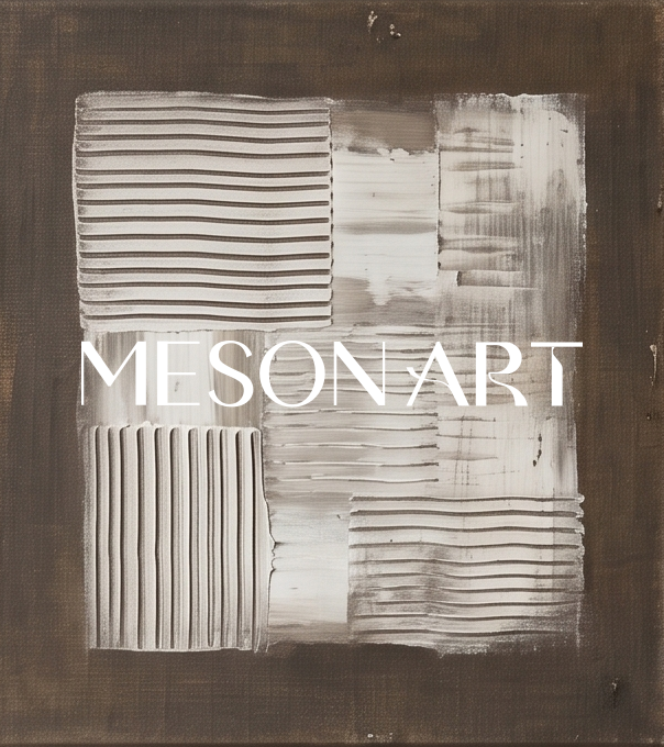 Brown Abstract Art Triptych With Textured Relief For Modern Living Room Decor