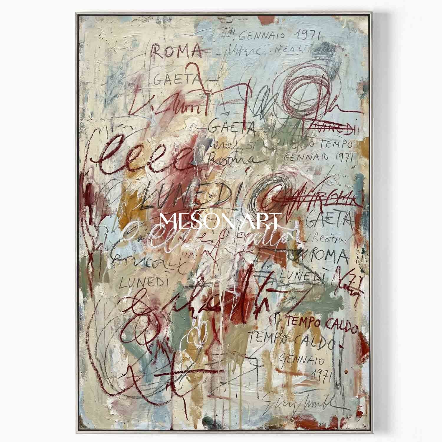 Large Lyrical Abstraction Bedroom Wall Art Textured Painting Entryway