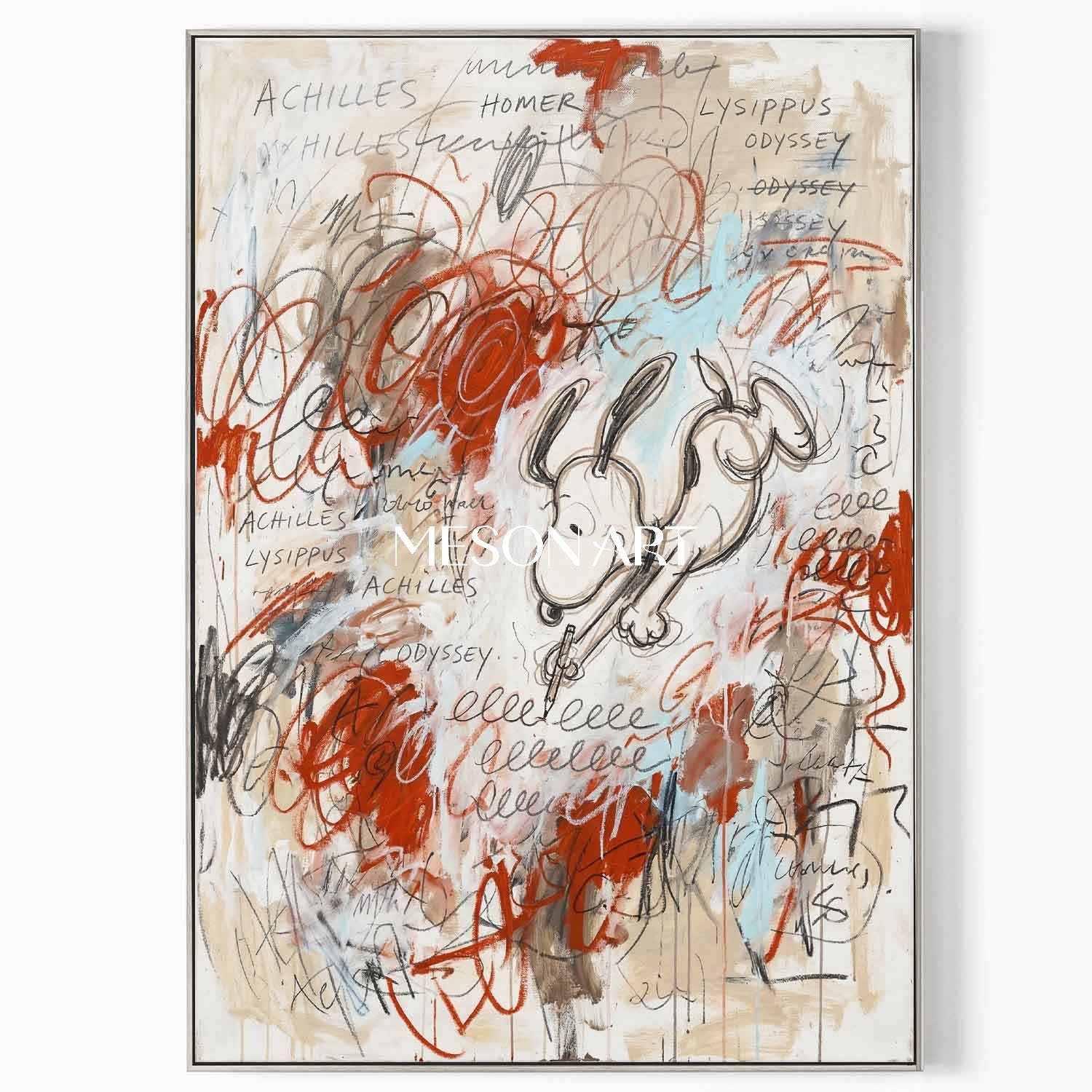 Original Abstract Scribble Art Handmade Graffiti Snoopy Canvas Kids Room