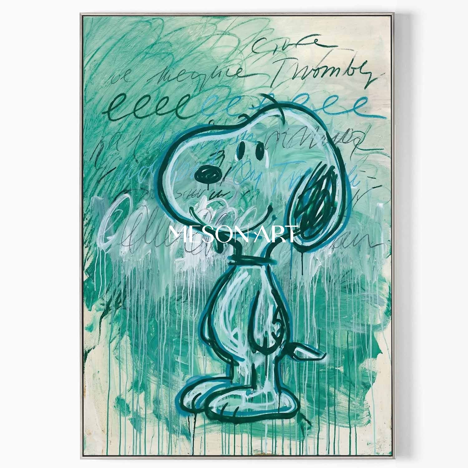 Large Abstract Textured Cartoon Fine Art One of a Kind Wall Decor