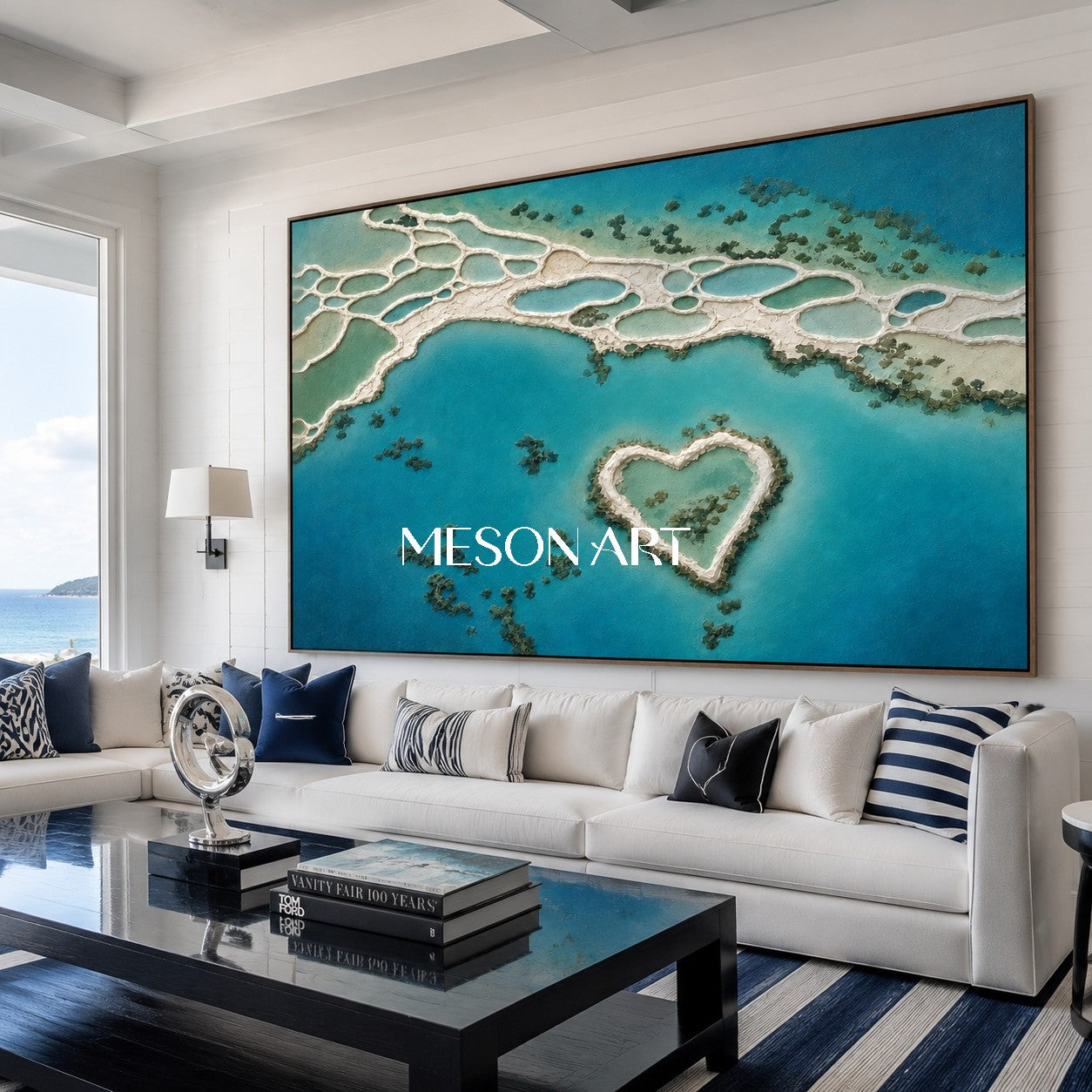 Turquoise Heart Lagoon Art For Coastal Living Rooms And Bedrooms With Spa Like Calm