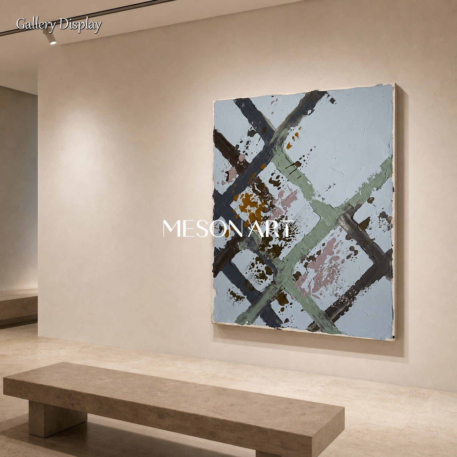 Minimalist Abstract Art With Soft Brushwork For Modern Living Room Decor