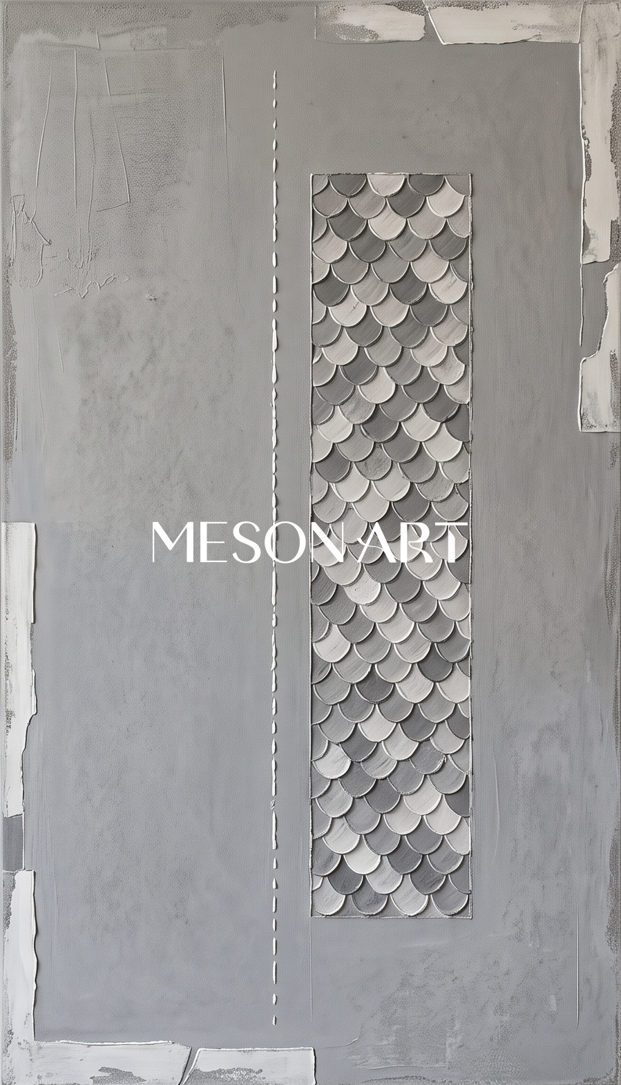 Large Gray White Textured Wall Art Diptych Abstract Geometric Painting For Living Room