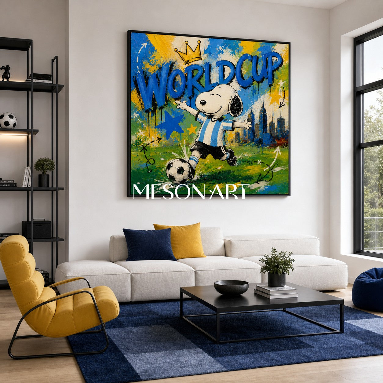 Snoopy World Cup Graffiti Art For Kids Room And Living Space With Bold Colors