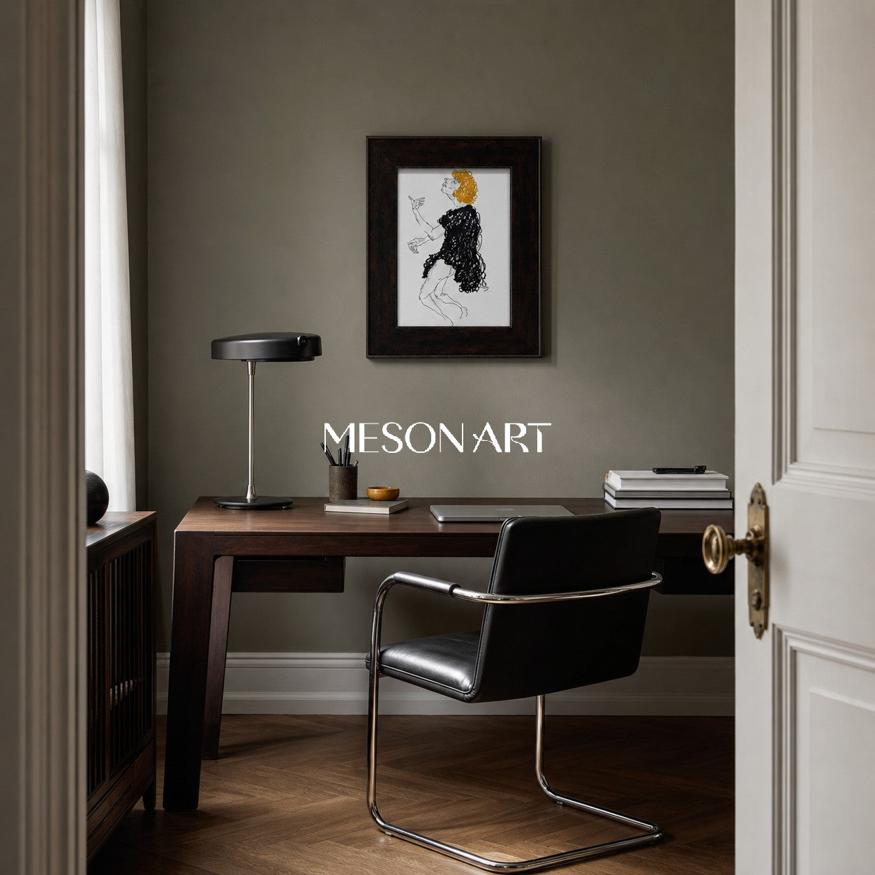 Black And Gold Abstract Original Contemporary Painting Rectangular Wall Art For Living Room By Mesonart
