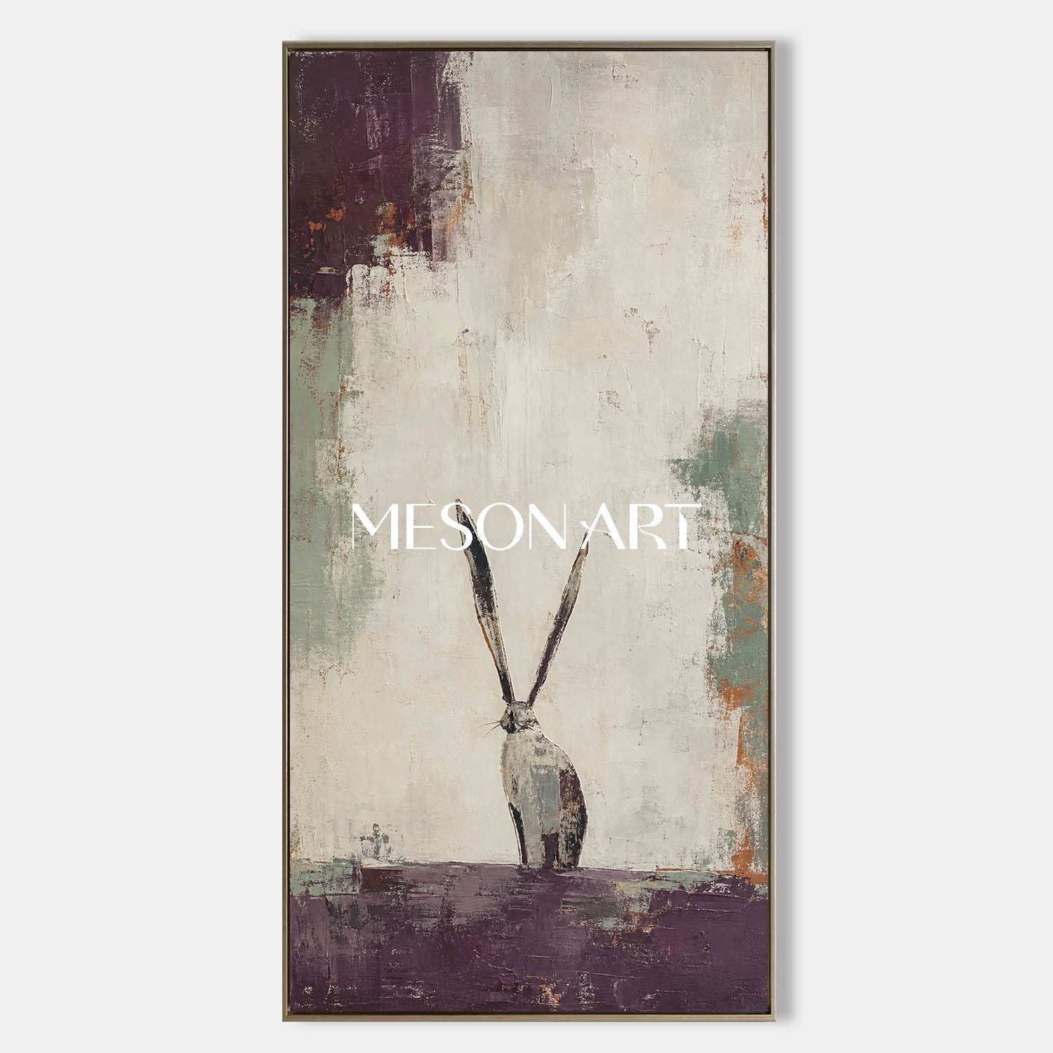 Minimalist Rabbit Painting Abstract Wall Art For Living Room And Bedroom Decor
