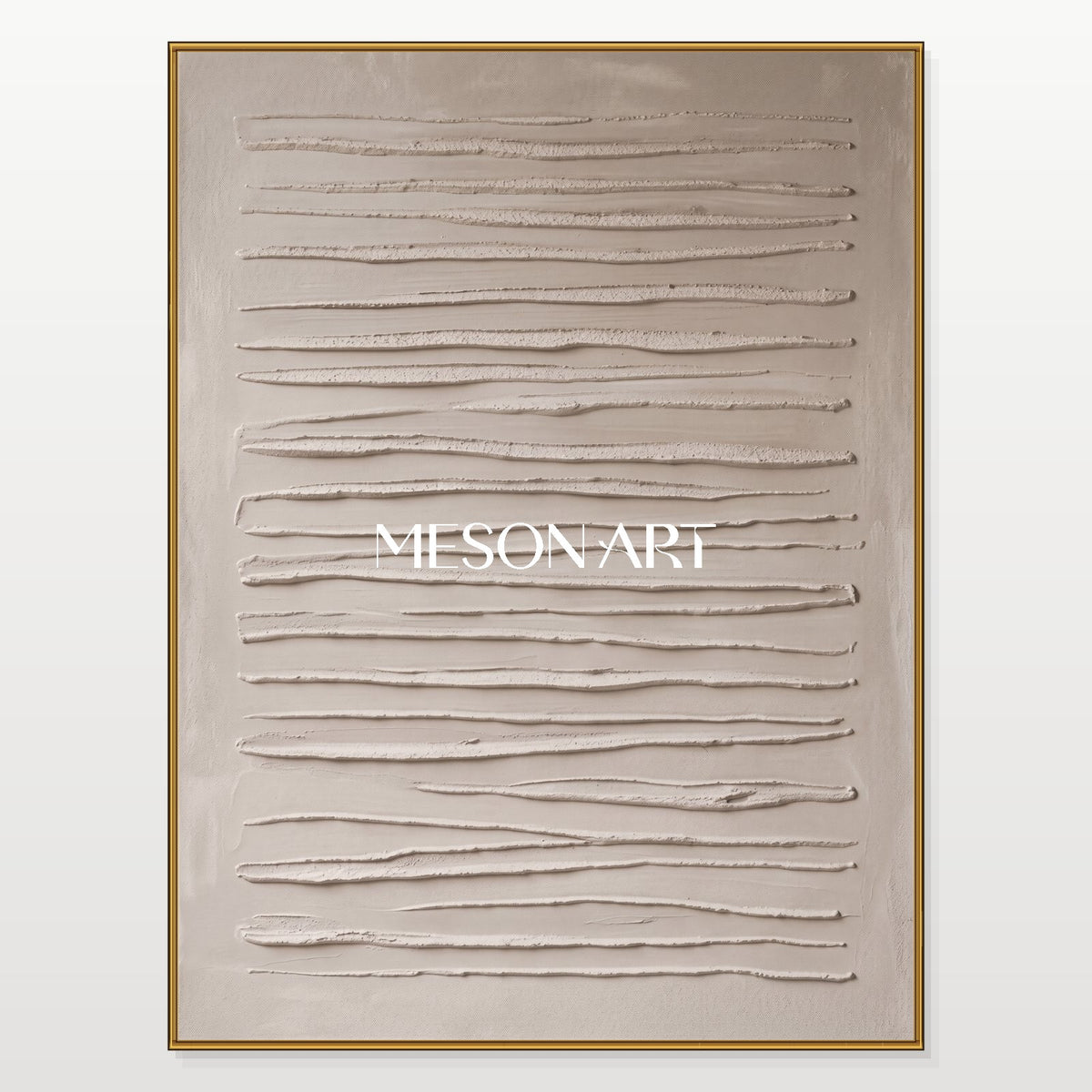Beige And White Neutral Wall Painting Rectangular Minimalist Art Original Artist By Mesonart