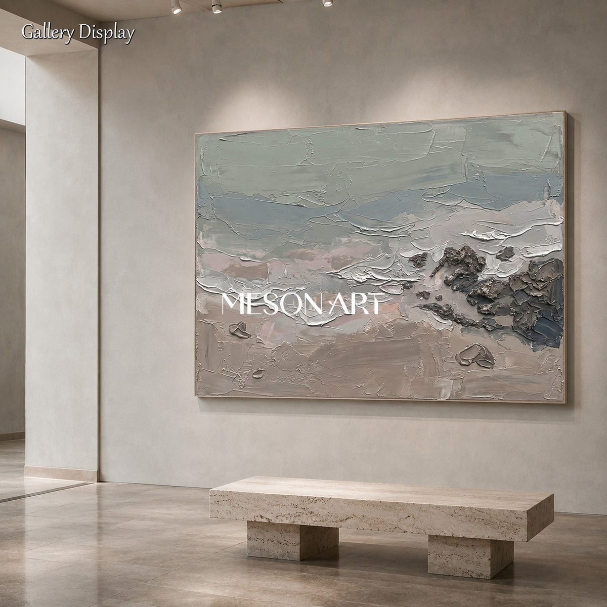 Gray And Brown Abstract Painting Large Rectangular Wall Art Original Artist By Mesonart