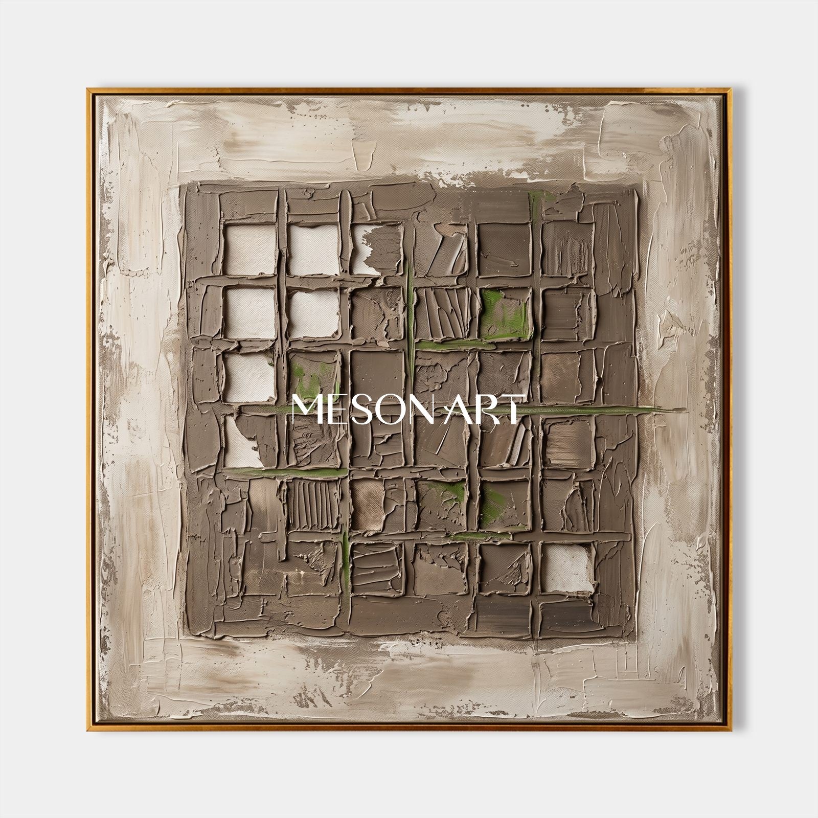 Wabi-Sabi Textured Abstract Art With Earthy Tones For Modern Living Room Decor