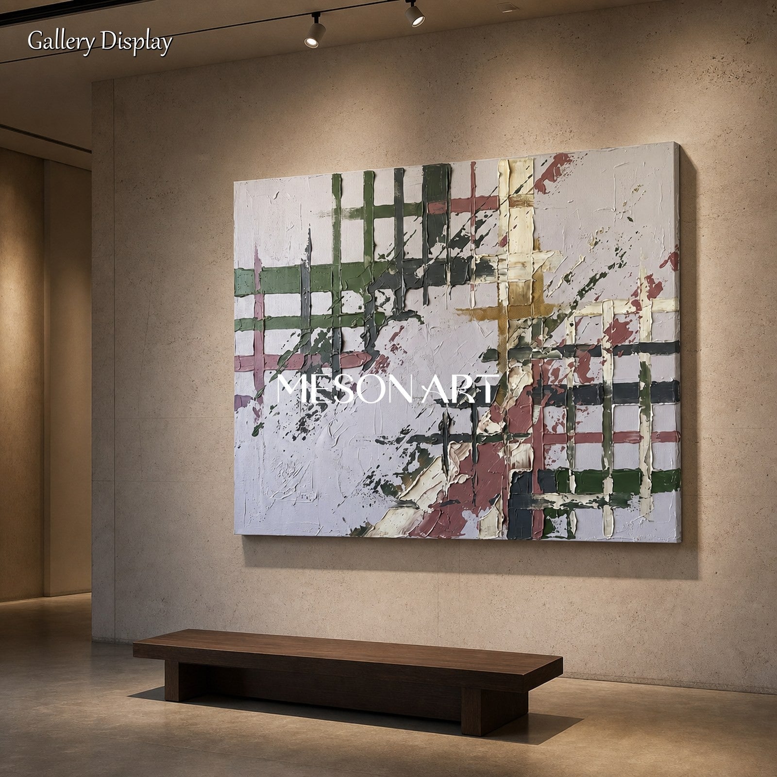 Minimalist Geometric Abstract Art With Textured Relief For Modern Living Room Decor