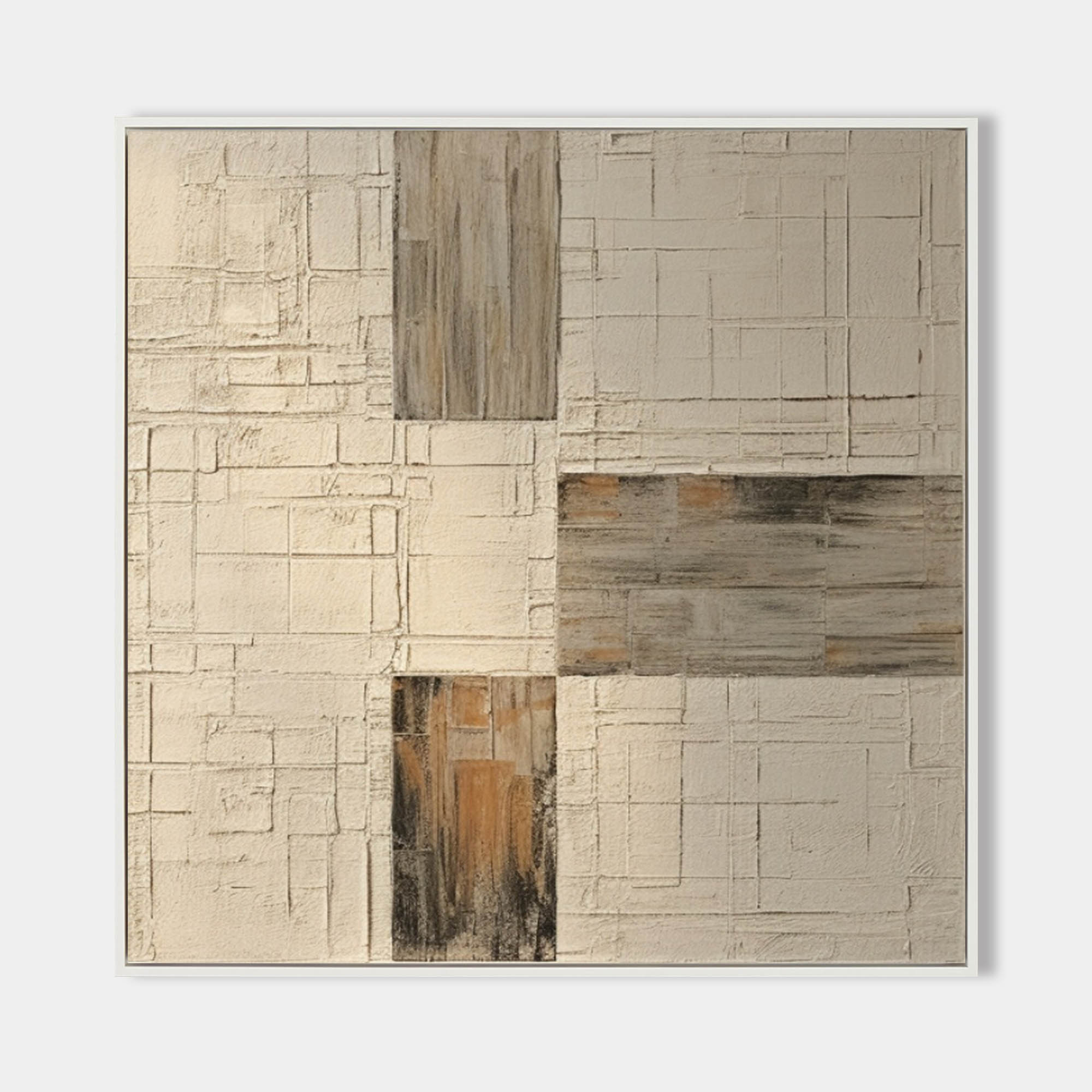 Beige Minimalist Wall Painting Beige Textured Abstract Art Wabi-Sabi Art Beige Canvas Painting